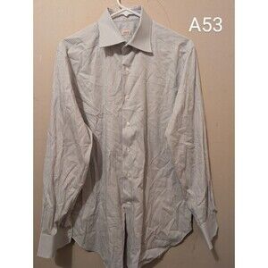 Alessandro Gherardi Long Sleeve Striped Button Shirt 41/16 Made In Italy L/XL